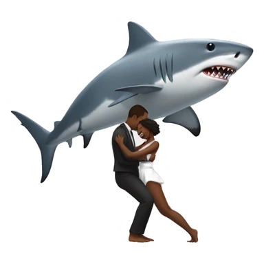 Shark with human dances slow dance sticker