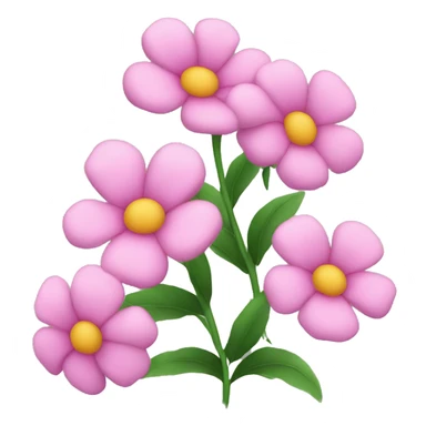 Three pink flowers with leaves sticker