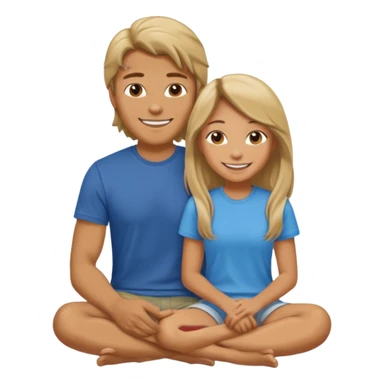 man laying down with a girl sitting on top of him sticker