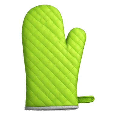 Realistic lime green oven mitt sticker
