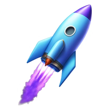 rocket with crypto solana blue and puprle colors  sticker