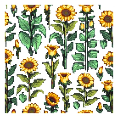 sunflowers and lilies blooming sticker