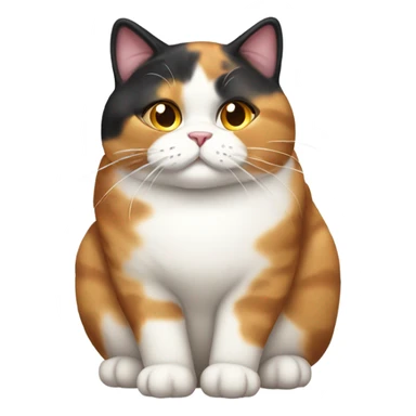Fat calico cat sticker