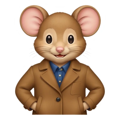mouse wearing coat sticker