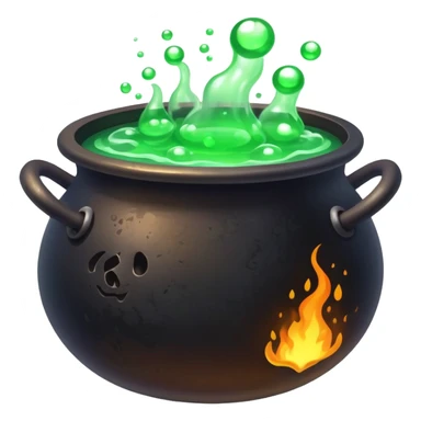 boiling cauldron with potion sticker