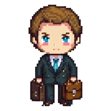 chibi businessman in suit with briefcase sticker