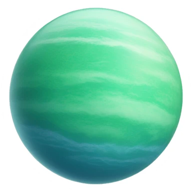 Pastel green planet with blue water and fog  sticker