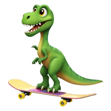 Dinosaur on skateboard sticker