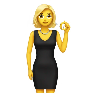 a black dress and a measuring tape  sticker