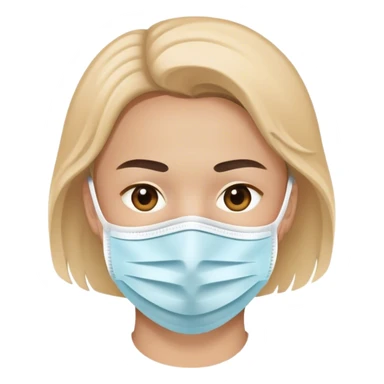 Human with face mask sticker