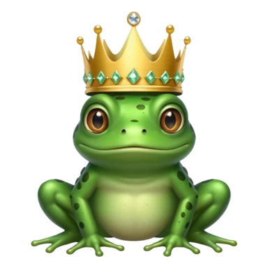 frog King, with crown, crystal and standing sticker