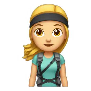 woman hiking with headband sticker