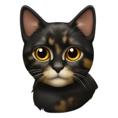 Mostly black and some gold tortoiseshell cat sticker