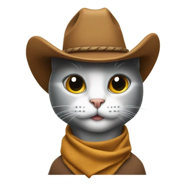 A cat with a cowboy hat  sticker
