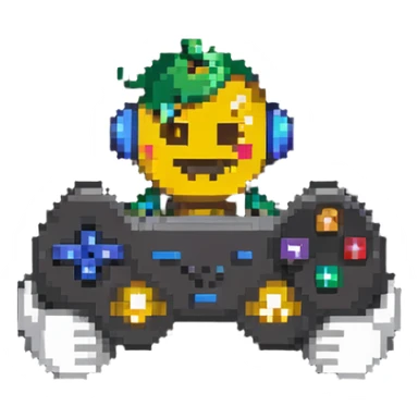 gaming emoji holding a gamepad sticker