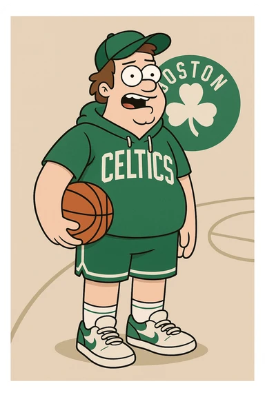 Boston Celtics logo, modern sports style, green and white, basketball theme sticker