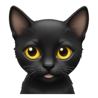 Chaton noir avec yeux jaunes sticker