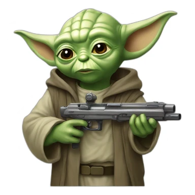 Yoda carrying a FAMAS sticker