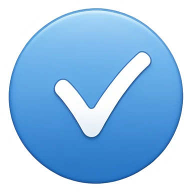 White tick in a blue circle  sticker