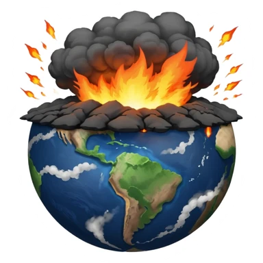 Earth hit by a meteor sticker