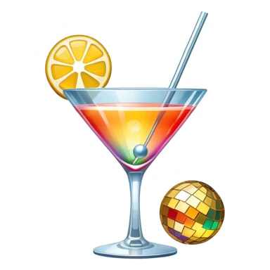 Cocktail and disco ball sticker