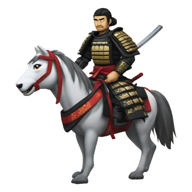 shogun samurai on wild wolf sticker