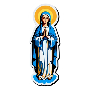 Virgin Mary, on a candle  sticker
