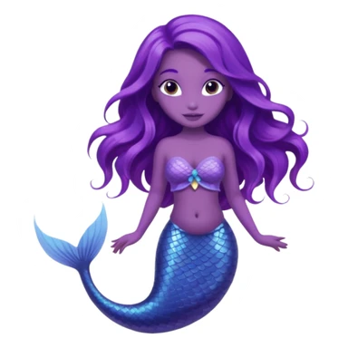Purple tail mermaid with fish pet sticker