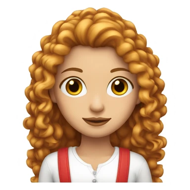 Mujer pelo largo rizado rojo piel blanca y ojos pardos sticker