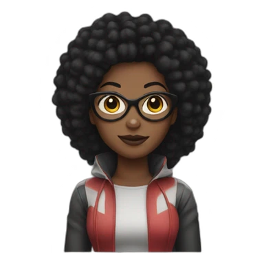 spider-woman, black afro hair sticker