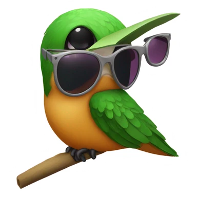 Hummingbird with sunglasses  sticker