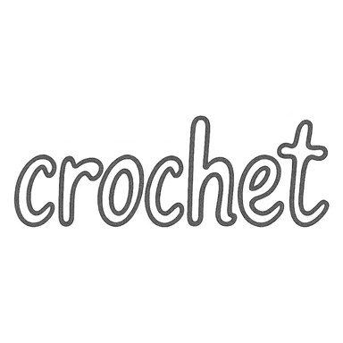 the word 'crochet' hand drawn doodle style sticker