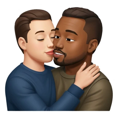 kanye west kissing elon musk  sticker
