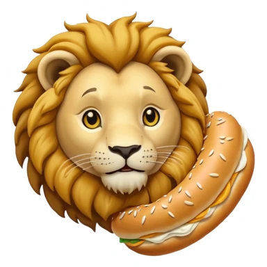 lion holding bagel sticker