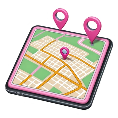 mix pink of a big gps map of the lines sticker