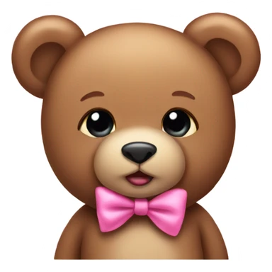 teddy bear with pink bow on ear sticker