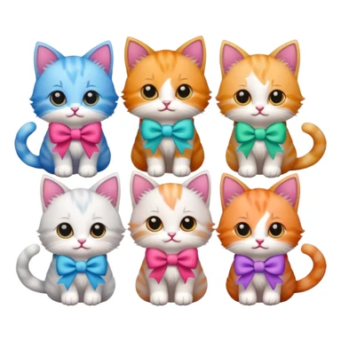 Gatinhos com laço  sticker