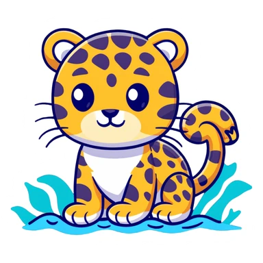leopard with aquatic features sticker
