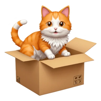 cat jumping inside into a box sticker