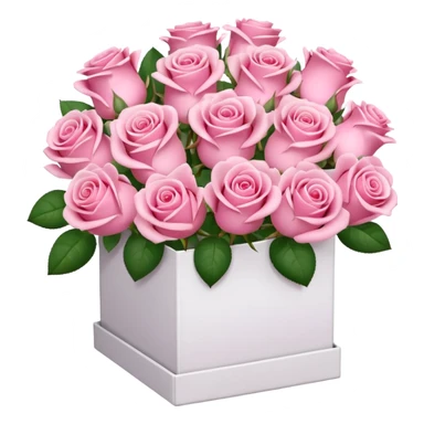 bouquet of pink 30 roses in a white box，no sticker