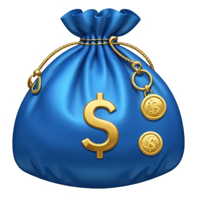 blue coins inside a money bag  sticker