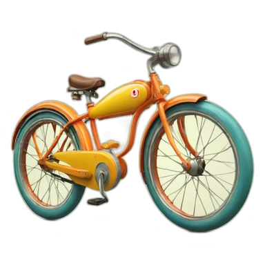 fun colorful vintage bike sticker