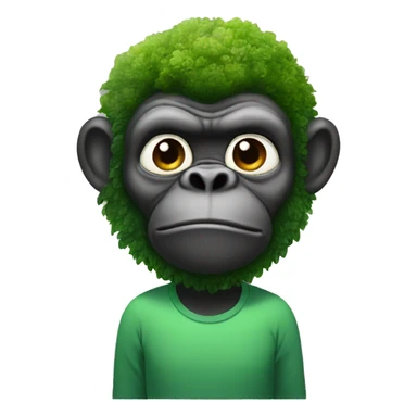gorila with broccoli hair sticker