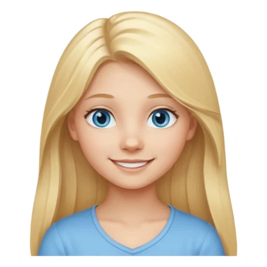 A young girl with long blonde hair and light blue eyes sticker