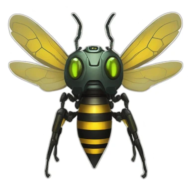 alien robotic bee creature  monster scifi roguelike rpg style inspired by slay thee spire sticker