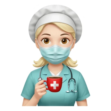 Nurse with coffee sticker