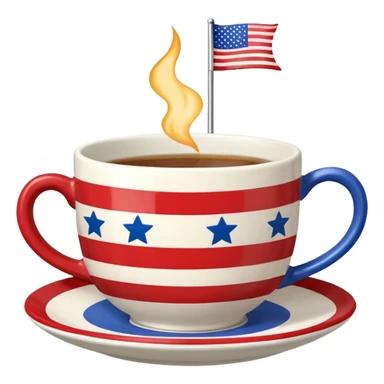 Usa flag teacup sticker