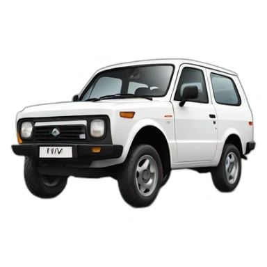 Lada niva white sticker