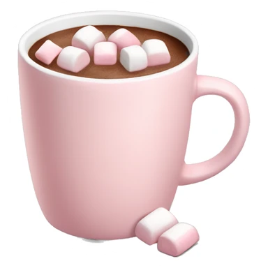 Light Pink mug of hot chocolate with marshmallows  sticker