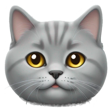 British shorthair cat grey and fluffy sticker